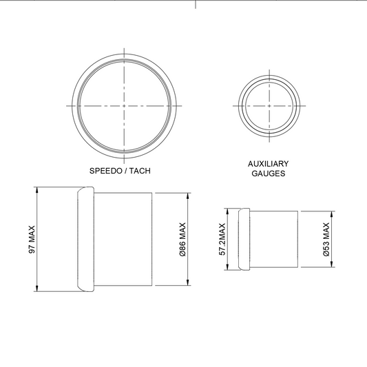 Technical drawing of a circular component with dimensions labeled