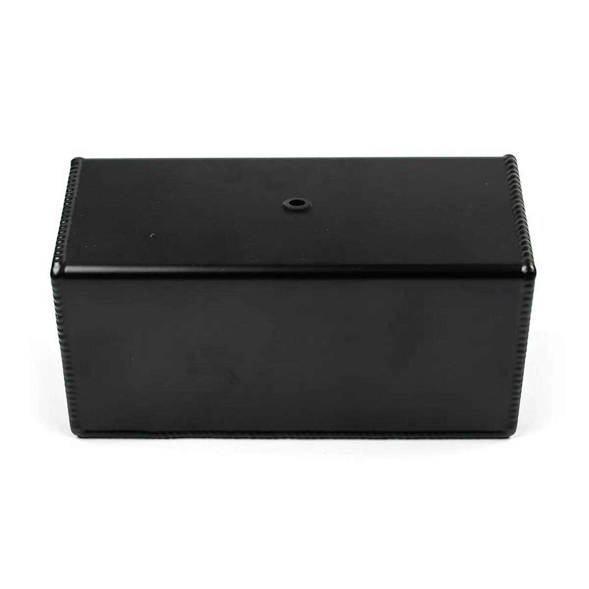Black rectangular box with a lid on a white background