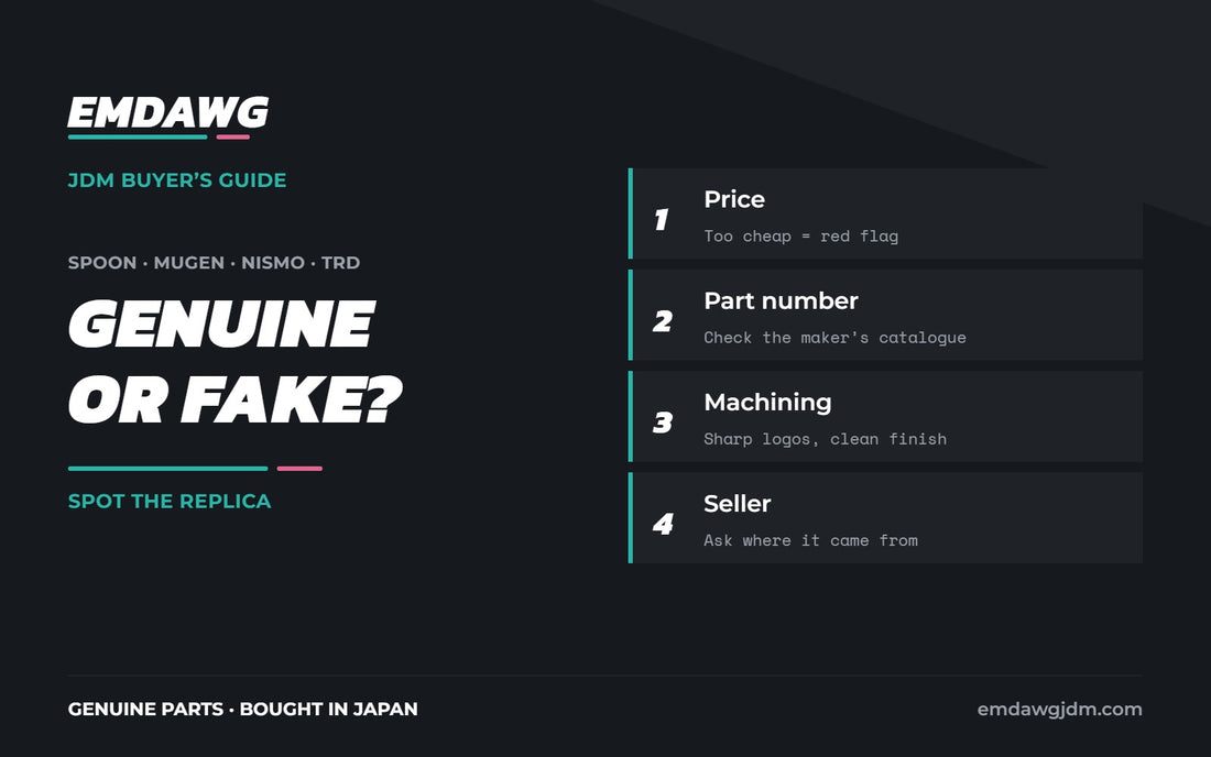 Genuine vs fake JDM parts: how to spot replica Spoon, Mugen, Nismo and TRD parts