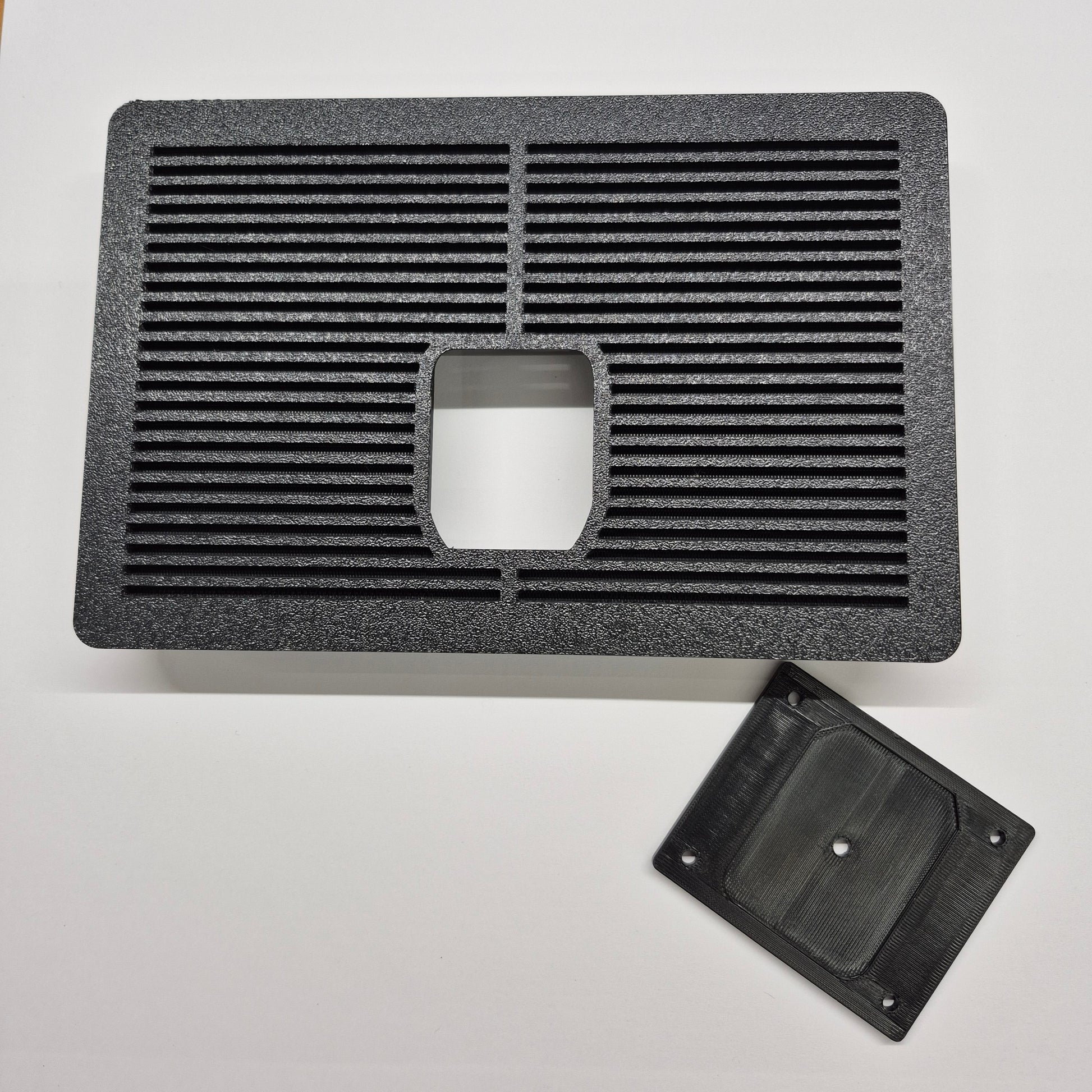 Gray textured filter on a white background