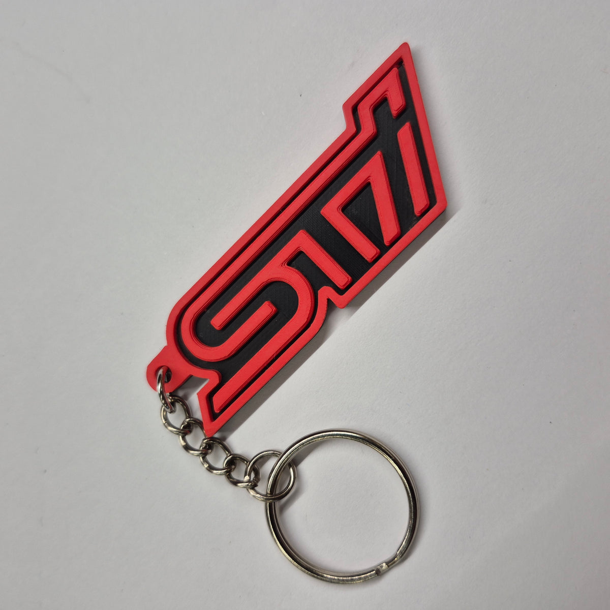 Subaru WRX STi red and black badge keychain – Australian made JDM accessory