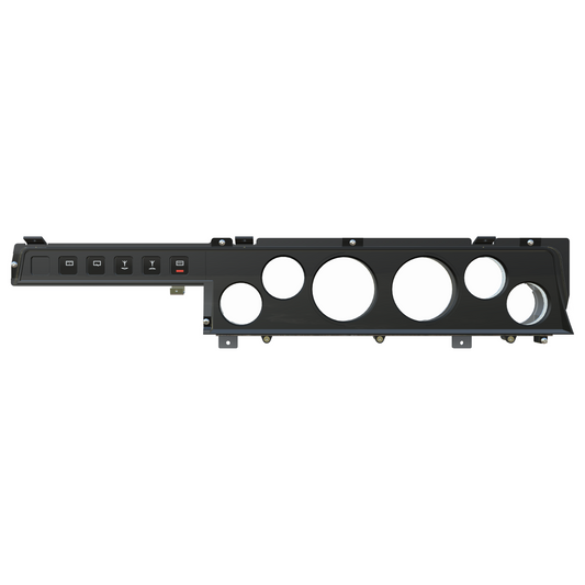 Black metal bracket with circular holes on a white background