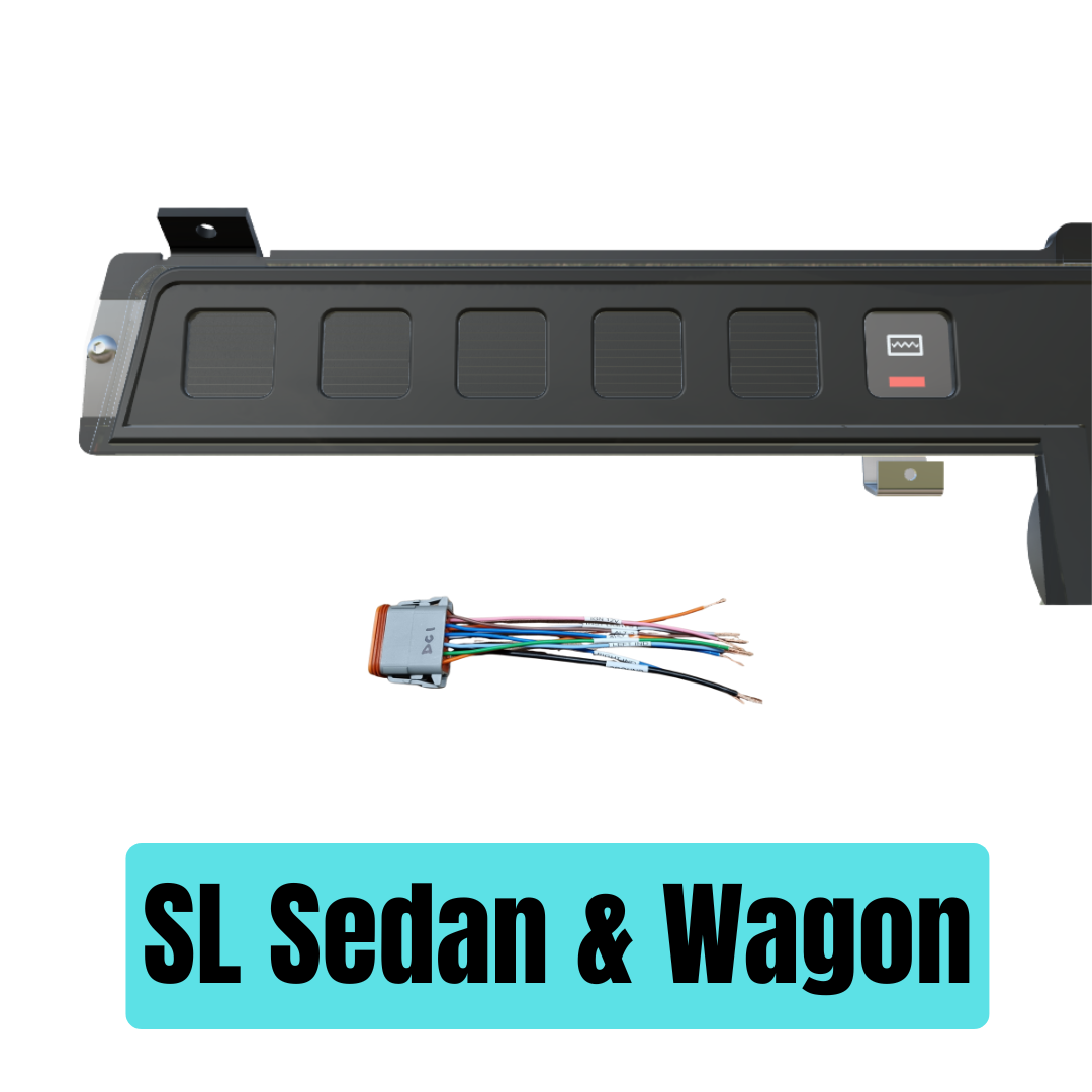 Car accessory with wiring harness on a white background, labeled 'SL Sedan & Wagon'.