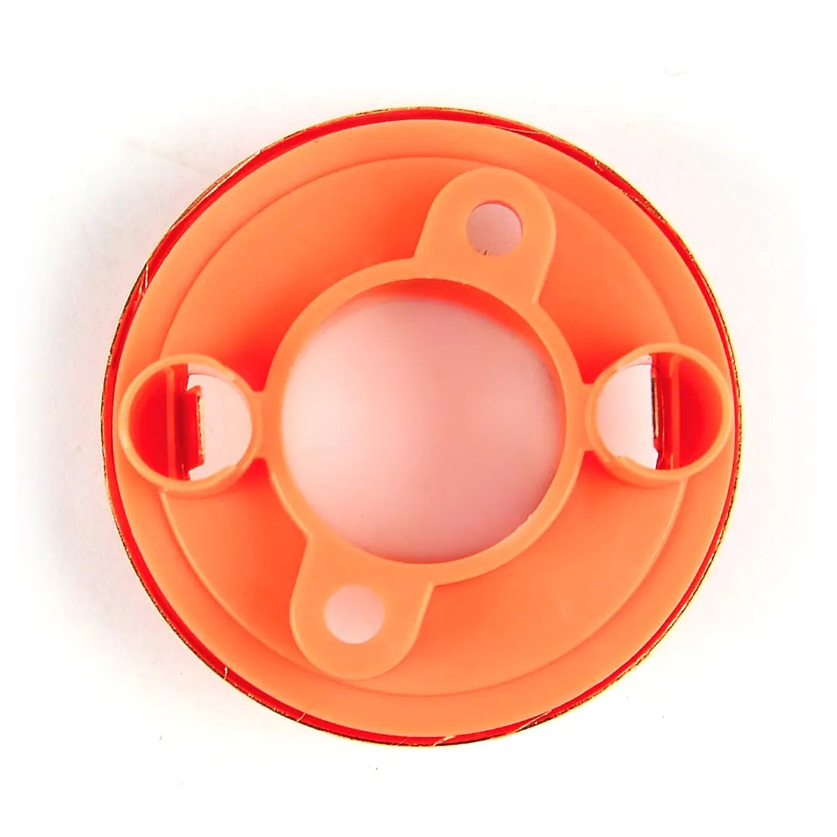 Orange silicone lid on a white background