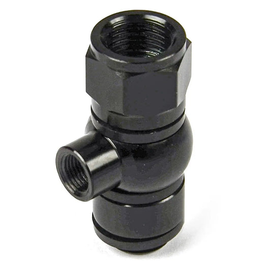 Black metal fitting on a white background