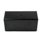 Black rectangular box with a lid on a white background