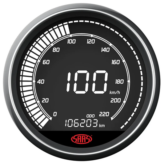 Picture of Speedo 0-220 KPH 80mm (3 1/8") In Dash Muscle Digital Series 12V