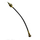 Black hose with brass nozzle on a white background