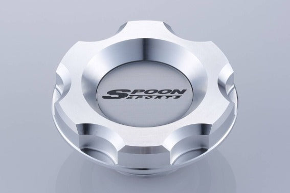 Spoon Sports billet aluminium oil filler cap with machined Spoon logo for Honda and Acura screw-in filler necks