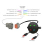 HJWBGTSPLC wiring diagram: 8-way Deutsch DT connector pinout for ignition, ground, brake fail, battery charge, hand brake, high beam and left/right indicators