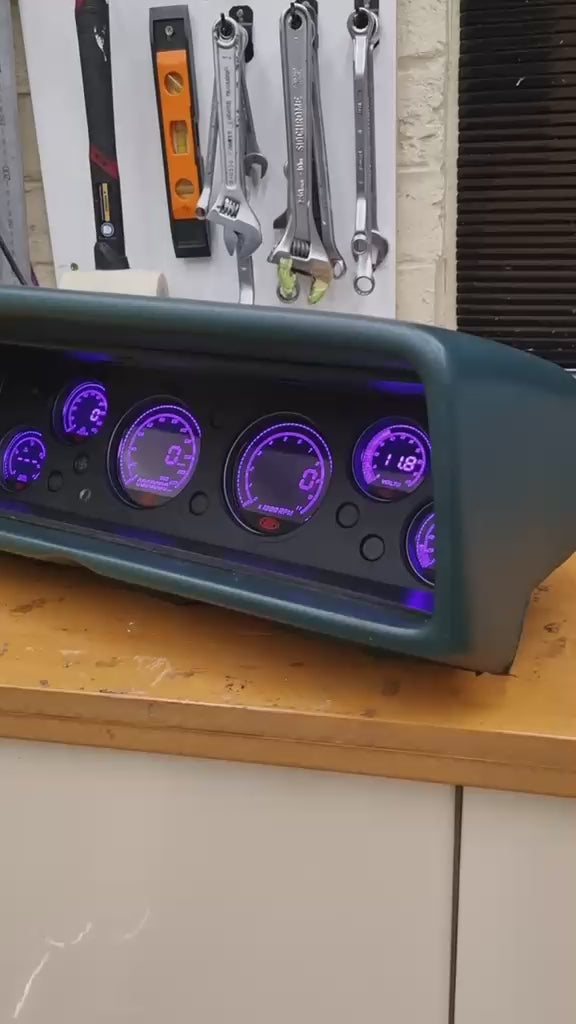 Dash kit with SAAS gauges at workshop